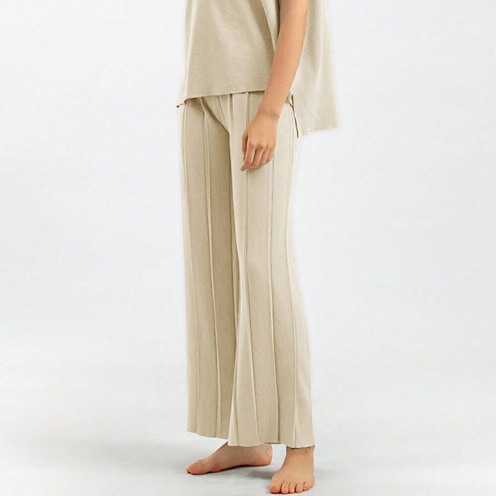 White Casual Women's Summer Solid Color Sleeveless Sweater Vest And Loose Knitte - Picture 5 of 6